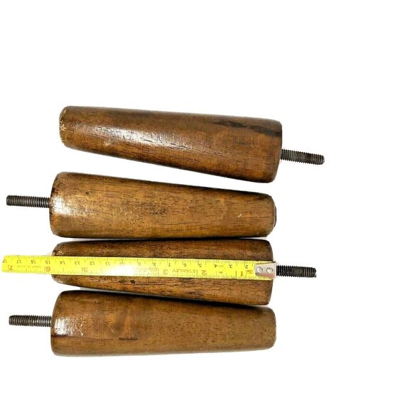 Furniture Legs Tapered Solid Wood  6 inches Height Set of 4 Vintage - Picture 4 of 4